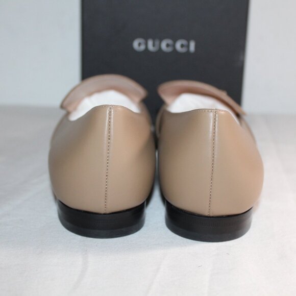NWB Gucci Horsebit Leather Flats Loafers Slip Ons Bright Camel 40.5 466702 - Picture 4 of 6